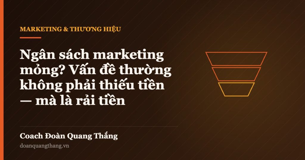 Ngân sách marketing mỏng? Vấn đề thường không phải thiếu tiền — mà là rải tiền — Coach Đoàn Quang Thắng
