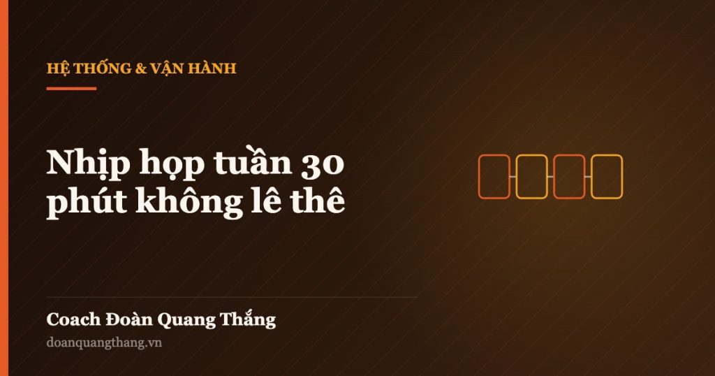 Nhịp họp tuần 30 phút không lê thê — Coach Đoàn Quang Thắng